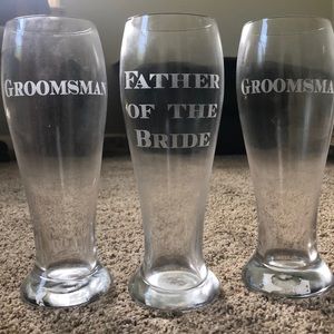 Groomsman and Father of the Bride pint glasses